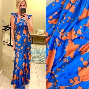 Abel the Label Anthropologie Blue Charlie Maxi Dress